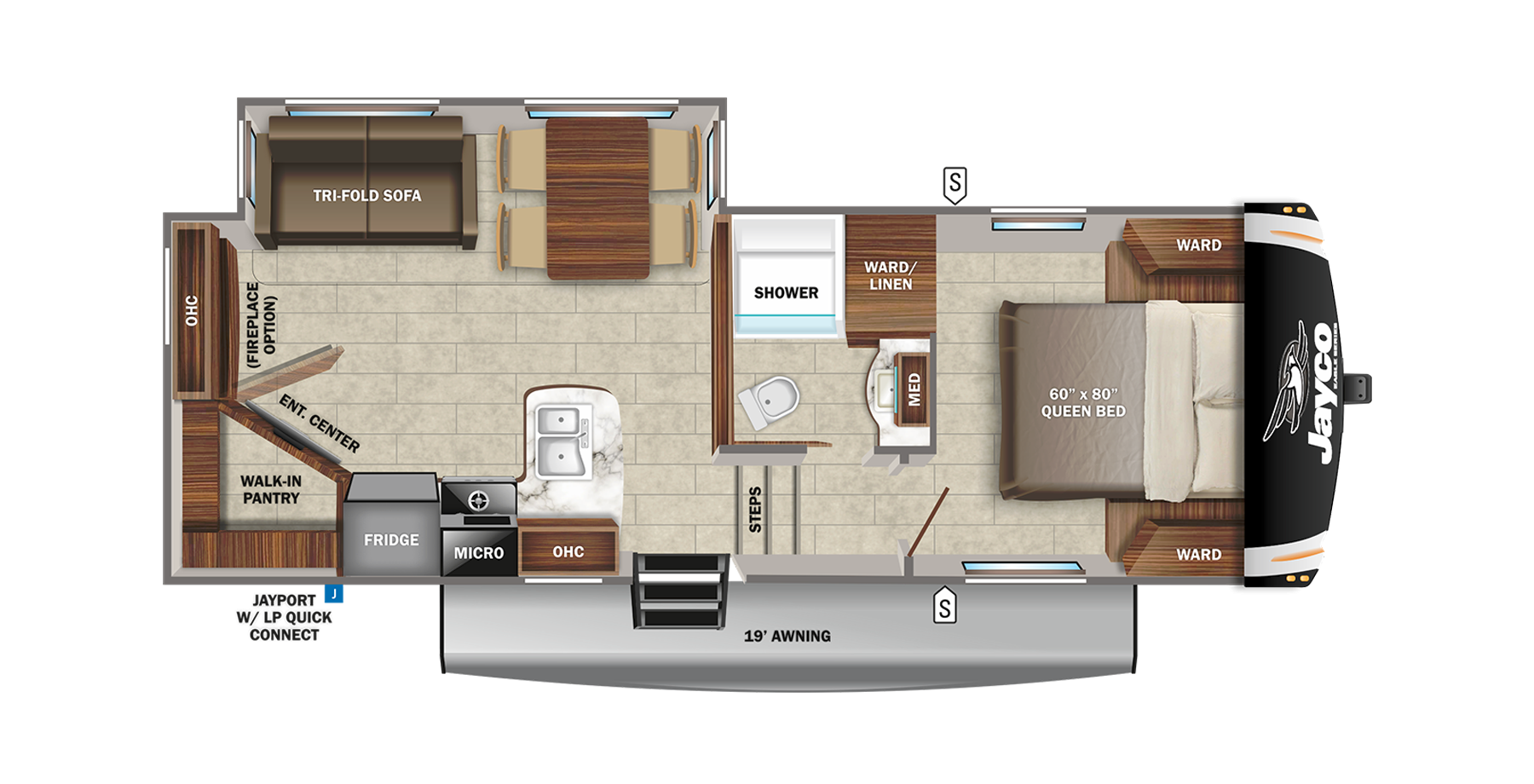 2022 JAYCO EAGLE HT 24RE, , floor-plans-day image number 0